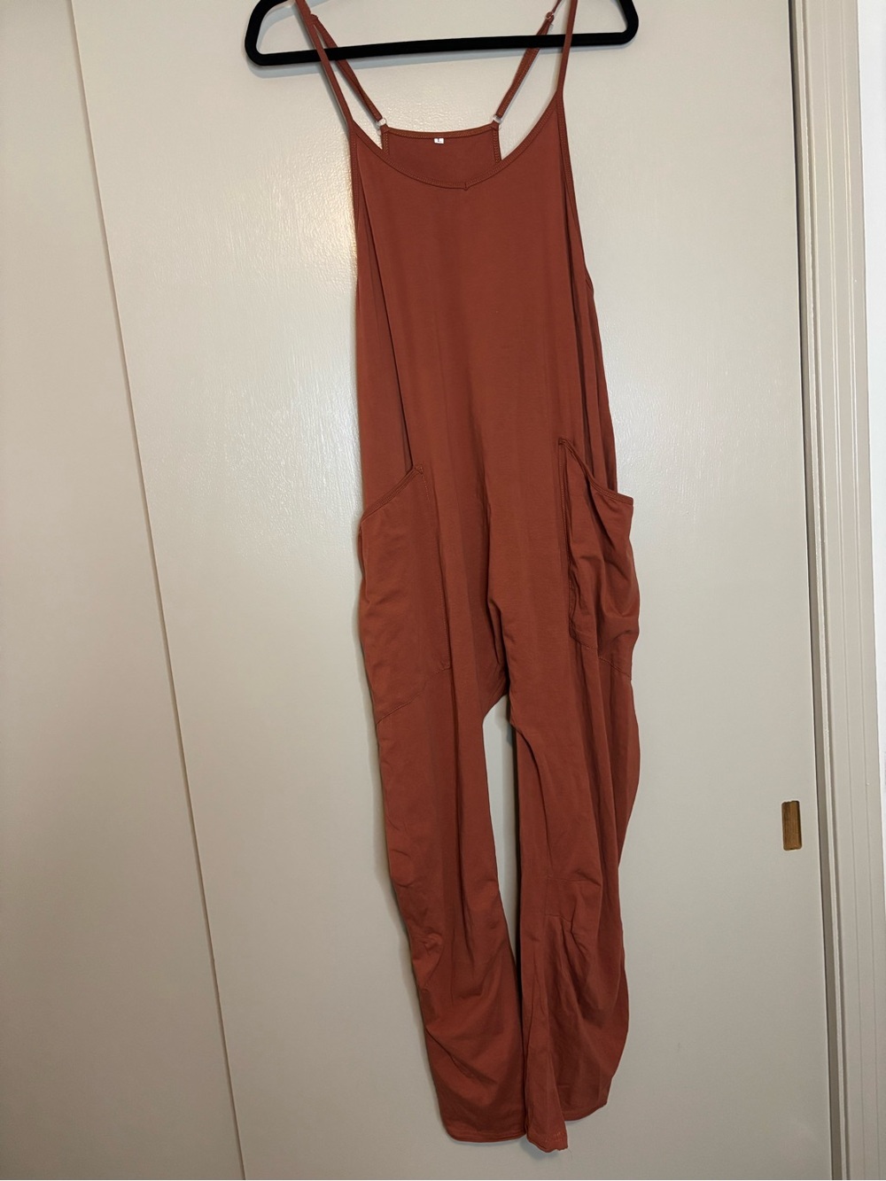 Sleeveless Rust-Tone Utility Jumpsuit with Pockets